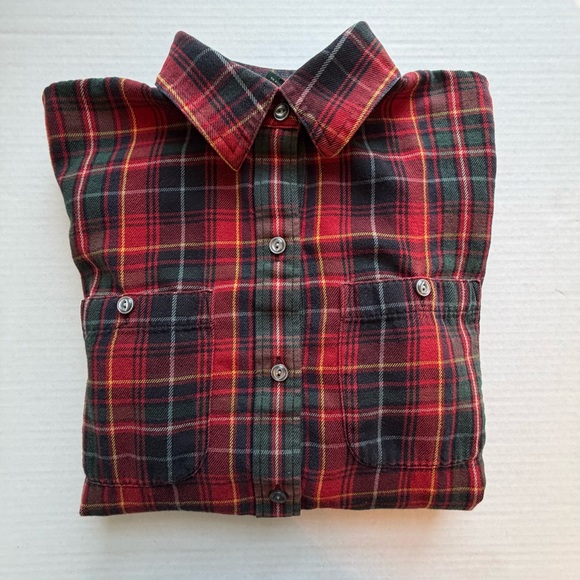 Ralph Lauren Woman’s S Red and Dark Green Plaid Flannel Shirt 100% Cotton - Picture 11 of 11